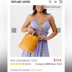 Portland Leather Crossbody Mini Tote Sunflower